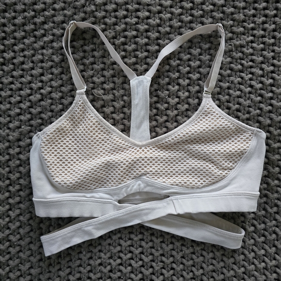 OG Bombshell Sportswear Off White Mesh Sports Bra - Picture 1 of 3